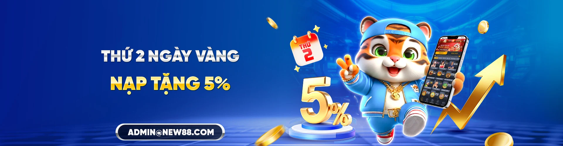 Banner NEW88 khuyến mãi thứ 2 ngày vàng